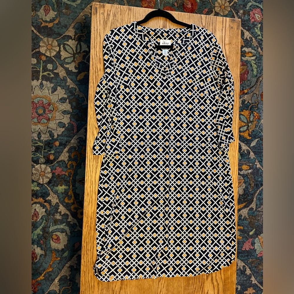 Black, White and Yellow patterned dress